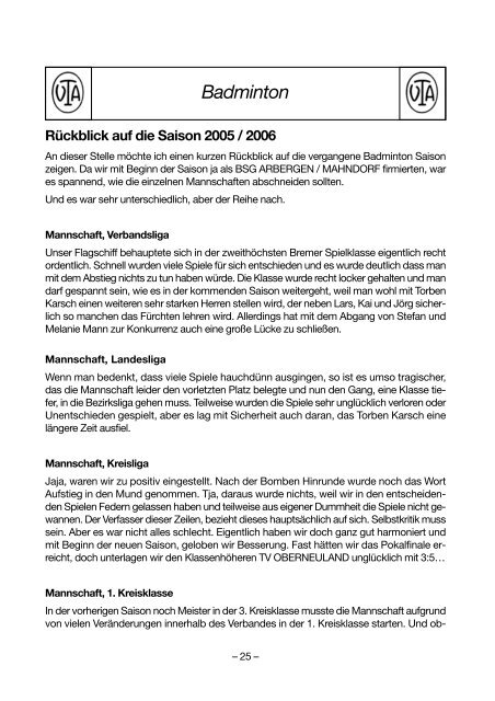 Komplett-Ausgabe 2/2006 - TV Arbergen von 1893 eV