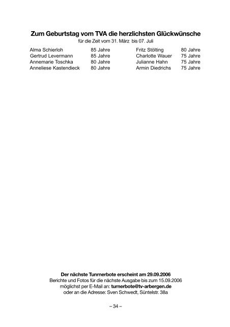 Komplett-Ausgabe 2/2006 - TV Arbergen von 1893 eV