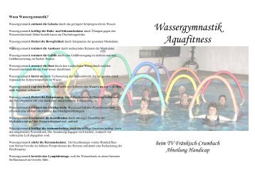 Wassergymnastik Aquafitness - TV FrÃ¤nkisch-Crumbach 1892 e.V.