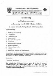 Einladung zur Mitgliederversammlung 2011 - TV Lampertheim