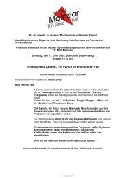 Historischer Abend - Ein Verein im Wandel der Zeit - TV Mainzlar