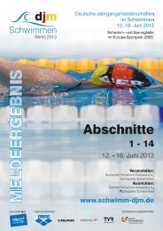 PDF - Die Deutschen Jahrgangsmeisterschaften im Schwimmen 2013