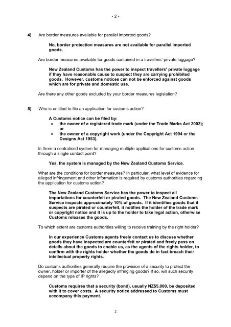 Question Q208 National Group: New Zealand Title: Border ... - AIPPI