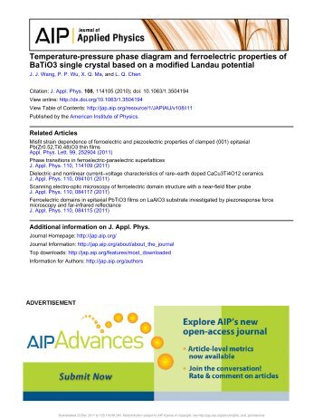 Temperature-pressure phase diagram and ferroelectric properties of ...