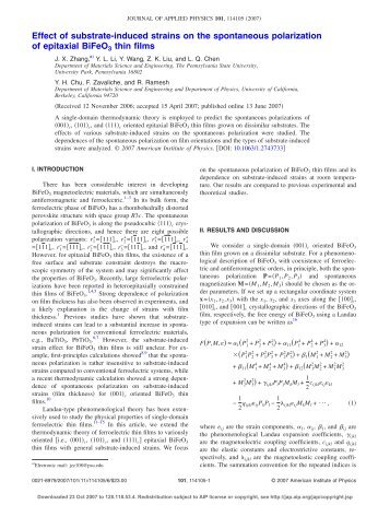 Effect of substrate-induced strains on the spontaneous polarization ...