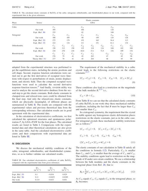 Lattice, elastic, polarization, and electrostrictive ... - TheEEStory