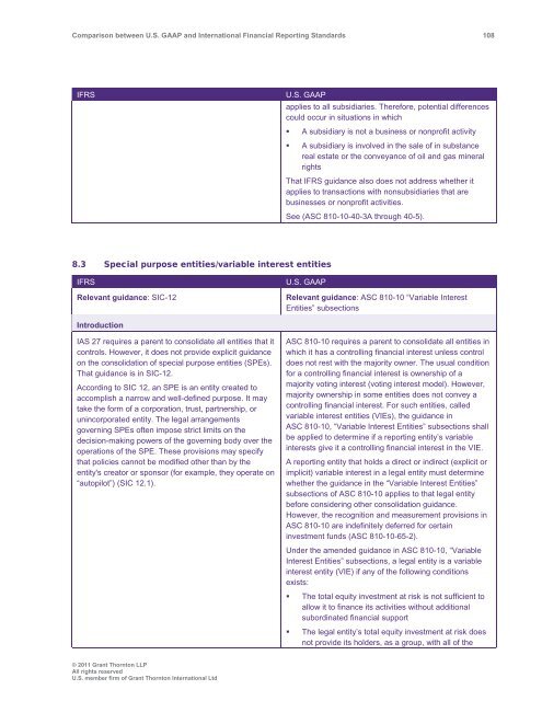 Comparison between U.S. GAAP and International ... - Grant Thornton