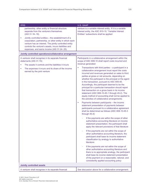 Comparison between U.S. GAAP and International ... - Grant Thornton