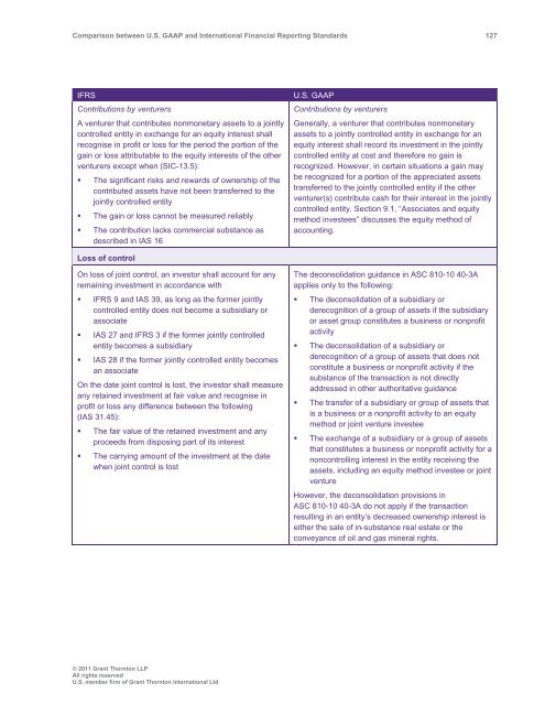 Comparison between U.S. GAAP and International ... - Grant Thornton