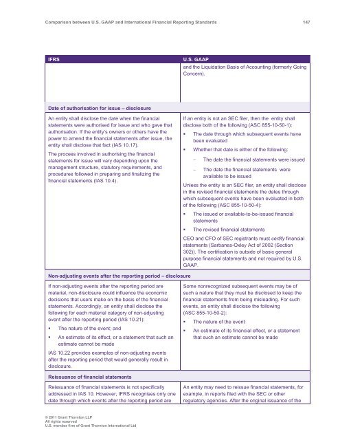 Comparison between U.S. GAAP and International ... - Grant Thornton