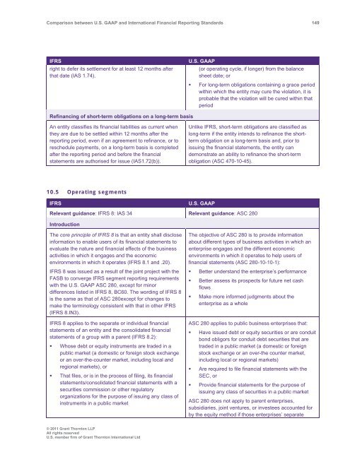 Comparison between U.S. GAAP and International ... - Grant Thornton