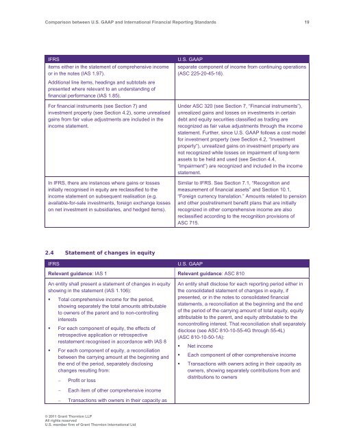 Comparison between U.S. GAAP and International ... - Grant Thornton