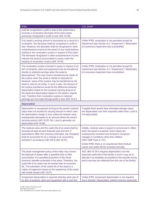 Comparison between U.S. GAAP and International ... - Grant Thornton