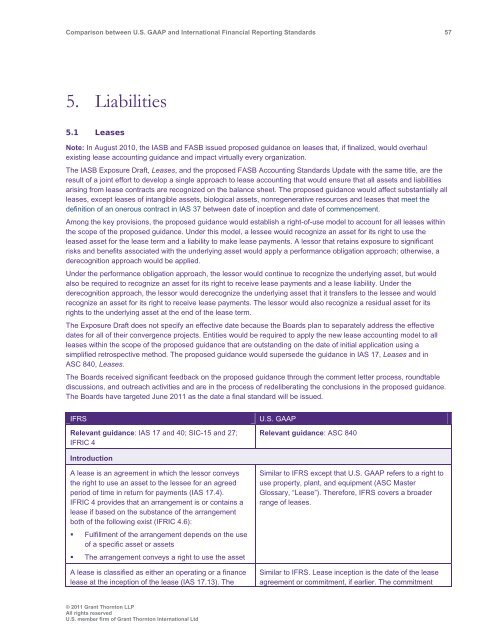 Comparison between U.S. GAAP and International ... - Grant Thornton