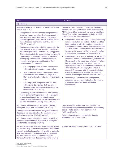 Comparison between U.S. GAAP and International ... - Grant Thornton