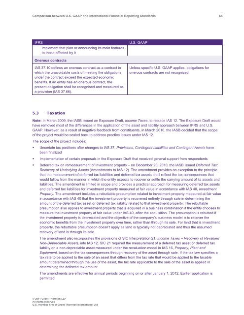 Comparison between U.S. GAAP and International ... - Grant Thornton