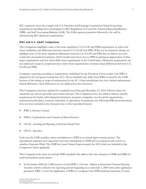 Comparison between U.S. GAAP and International ... - Grant Thornton