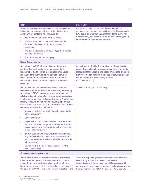 Comparison between U.S. GAAP and International ... - Grant Thornton