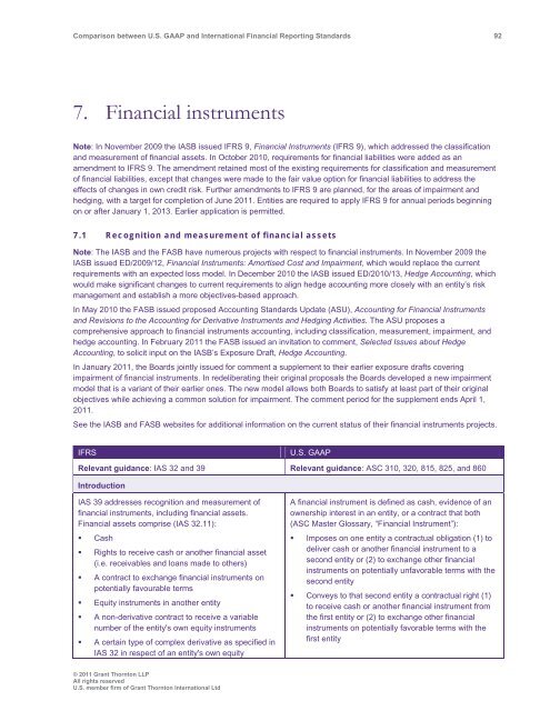 Comparison between U.S. GAAP and International ... - Grant Thornton