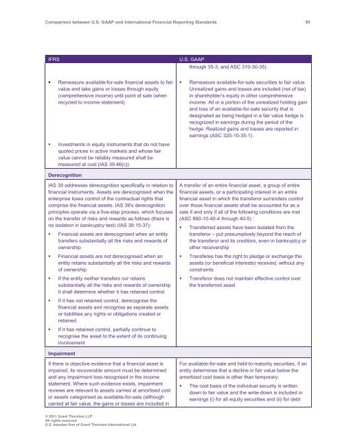 Comparison between U.S. GAAP and International ... - Grant Thornton