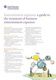 Entertainment expenses: a guide to the treatment of ... - Grant Thornton