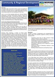 Community & Regional Development - Morobe Mining Joint Venture