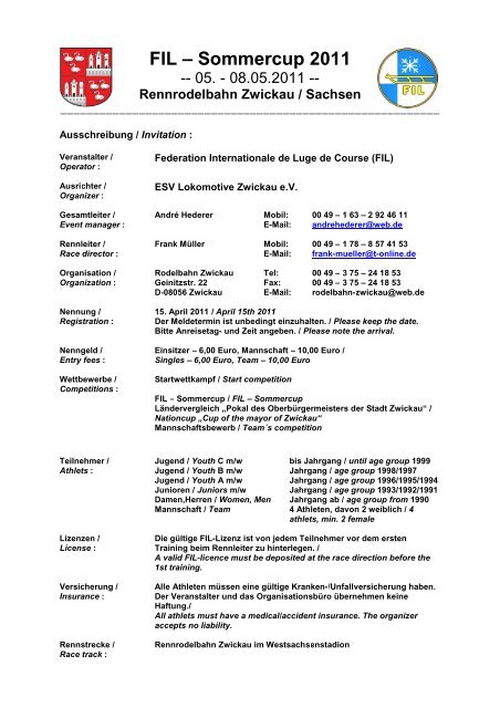 Sommercup 2011 - International Luge Federation