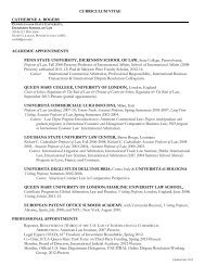 Curriculum Vitae - Penn State Law - Penn State University