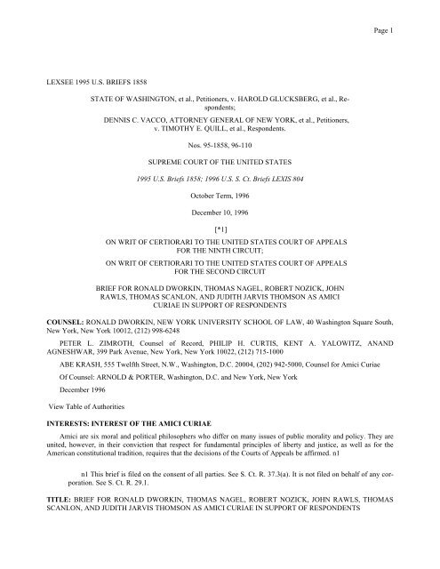 Washington v glucksberg case clearance brief