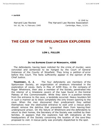 The Case of the Speluncean Explorers - Penn State Law