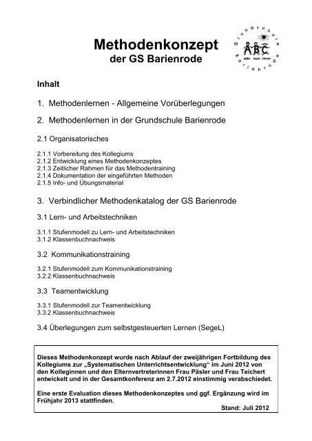 Methodenkonzept - Grundschule Barienrode