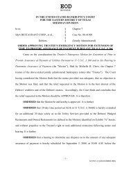 Order Granting Trustee's Motion for Extension of Time to Provide ...