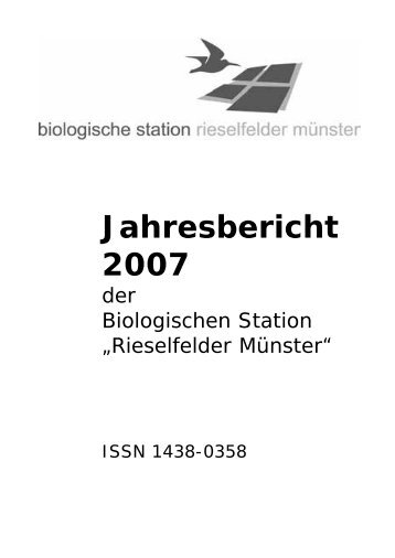 Jahresbericht 2007 - EU-Vogelschutzgebiet Rieselfelder Münster