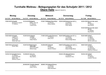 Turnhallenbelegungsplan als Download (PDF) - TV Weitnau eV