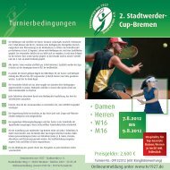 2. Stadtwerder- Cup-Bremen - Tennisverein von 1927 - Stadtwerder ...