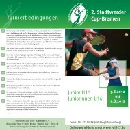 2. Stadtwerder- Cup-Bremen - Tennisverein von 1927 - Stadtwerder ...