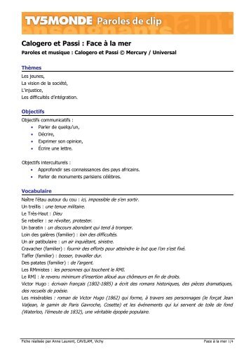 Calogero et Passi : Face Ã  la mer - TV5 Monde