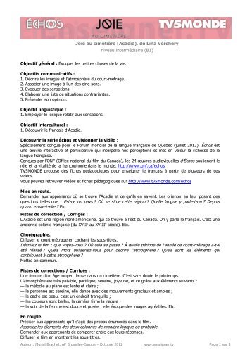 Fiche professeurPDF [ 93 Ko ] - TV5 Monde