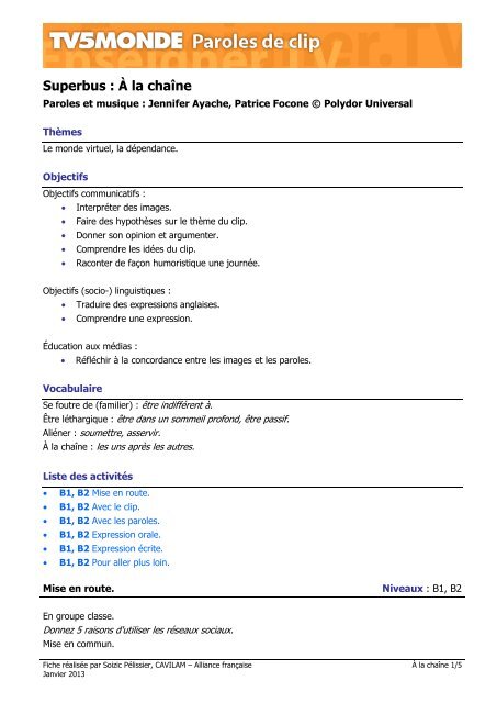 Fiche complÃ¨te (PDF) - TV5 Monde