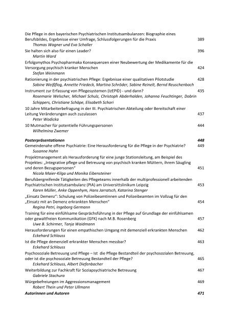 Leadership in der psychiatrischen Pflege (2009)