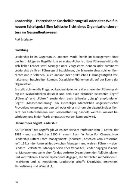 Leadership in der psychiatrischen Pflege (2009)