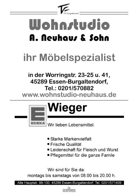 WURFSPIESS Ausgabe 134 / September 2013 - TVE Burgaltendorf