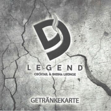 Legend Getränkekarte