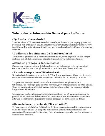 Tuberculosis: InformaciÃ³n General para los Padres