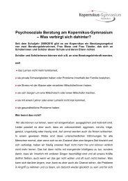 Psycho-soziale Beratung - Kopernikus-Gymnasium Neubeckum