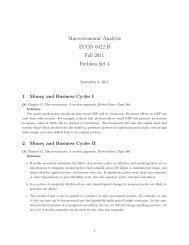 Macroeconomic Analysis ECON 6022 B Fall 2011 Problem Set 4