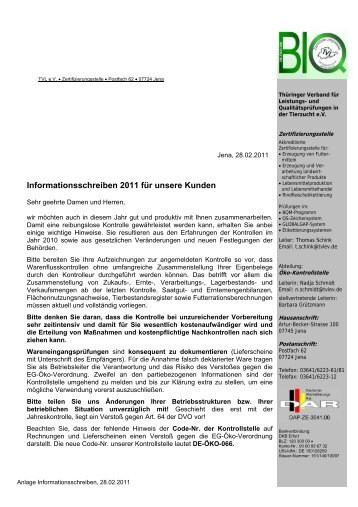 Informationsschreiben 2011 für unsere Kunden - Thüringer Verband ...