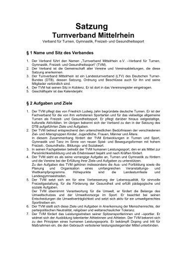 Satzung TVM 2008 - Turnverband Mittelrhein