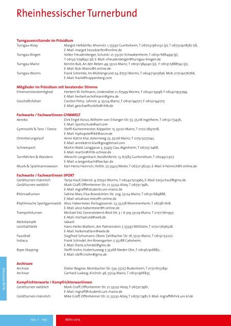 Aktiv 2012 - Turnverband Mittelrhein