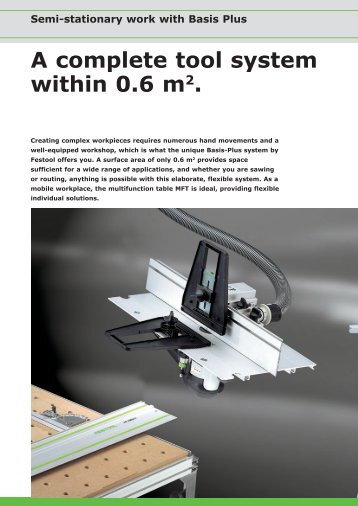 A complete tool system within 0.6 m2. - Festool Power Tools